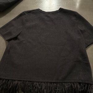 Zara Black Fringe Top